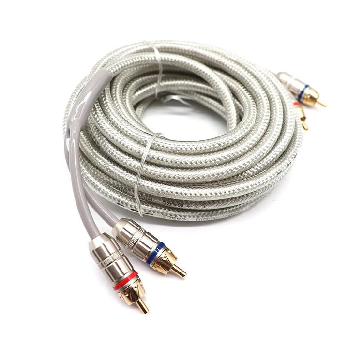 OEM/ODM high quality sub woofer amplifier pure copper wire 2m car audio RCA cable