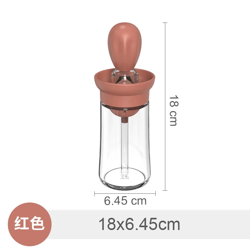 2024 New 2 in 1 Measuring Brush Oil Bottle Glass Olive Oil Bottle With Silicone Brush Tool Set for Kitchen BBQ Tools