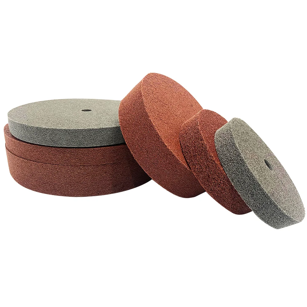Non Woven Nylon Wheel For Polishing Metal And Stainless Steel In Maroon Color 6*1in7P