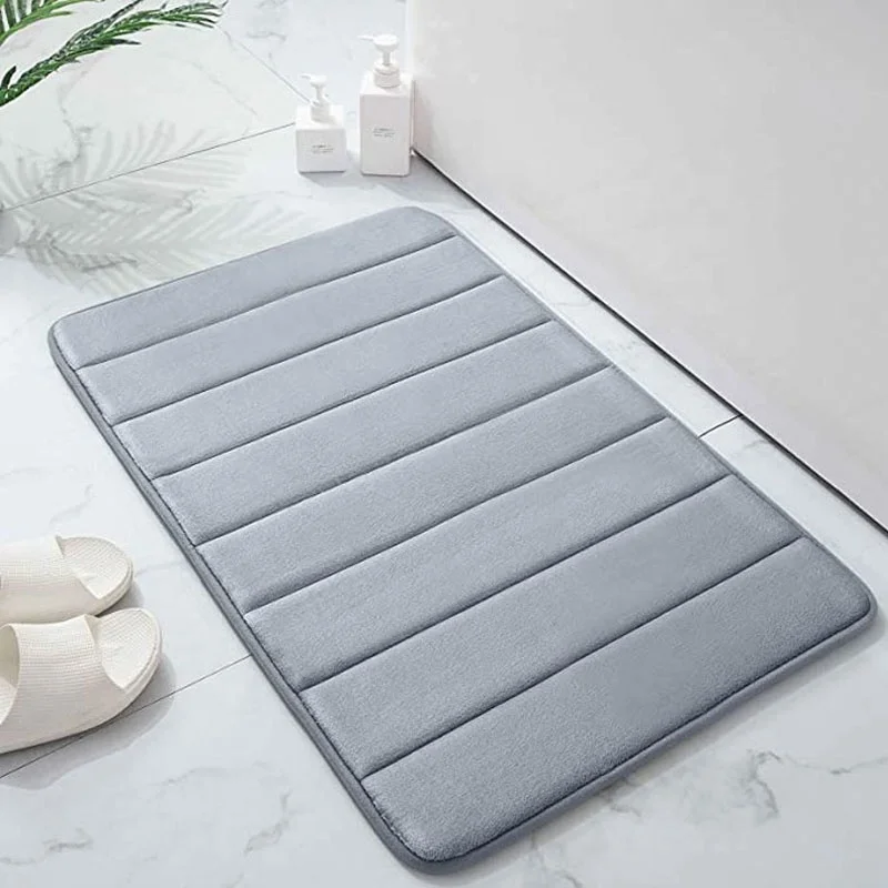 Water-absorbing Soft Custom Logo Foot Mat Solid Color Non-slip PVC Bathroom Floor Mat Bath Mat