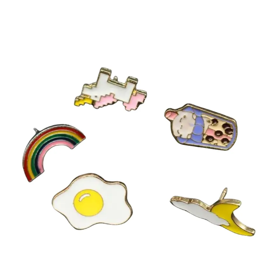 Wsnbwye pins metal custom Sublimation DIY cow enamel pin cable connector Metal Enamel Pin