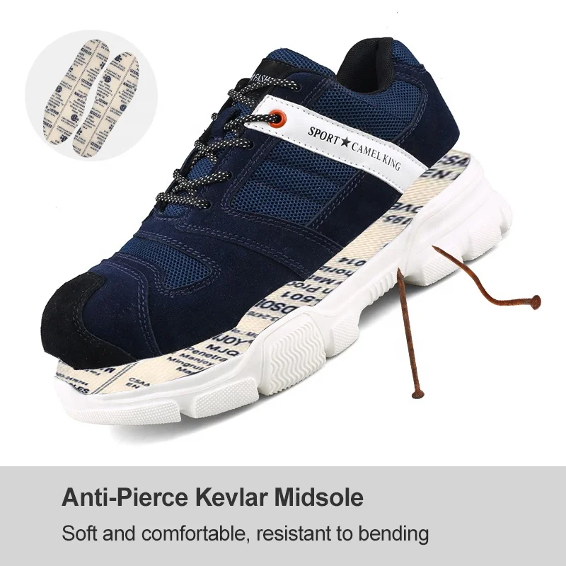 Breathable and deodorant labor insurance shoes European standard steel head anti-smashing stab safety shoes