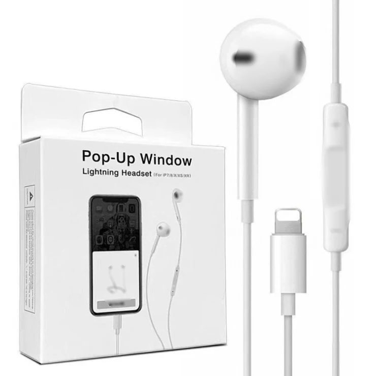  Наушники-вкладыши с выдвижным окном для Apple Earpods гарнитура подсветкой 1 2 м микрофоном проводные наушники iPhone 7 8 X 11