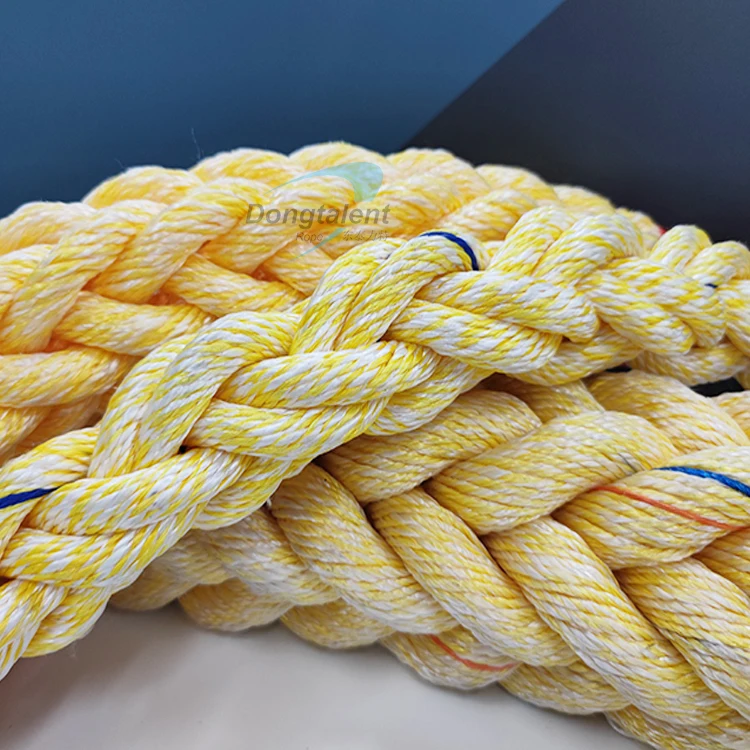 Высокопрочный кабель UHMWPE белый и желтый для судостроения портовых перевозок
