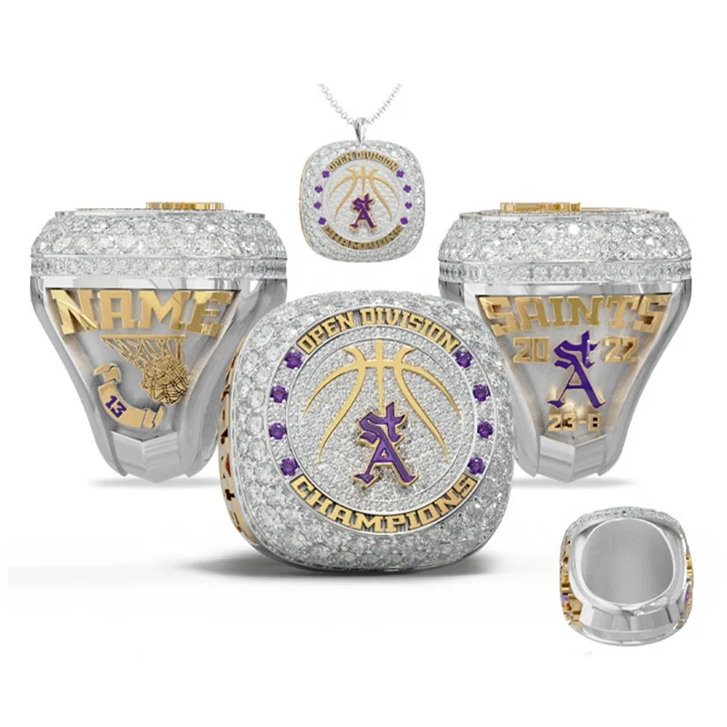 Custom Basketball Championship Rings Cheerleading All Sports Tournament Runner up Championship Rings
