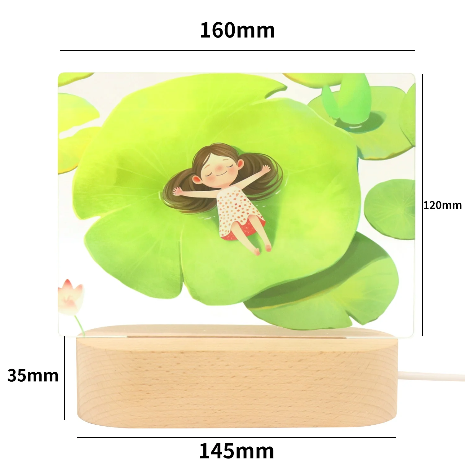 Christmas Cute Sleep Light Led Sleeping Lamp UV Print Wooden Night Lights for Kids Room