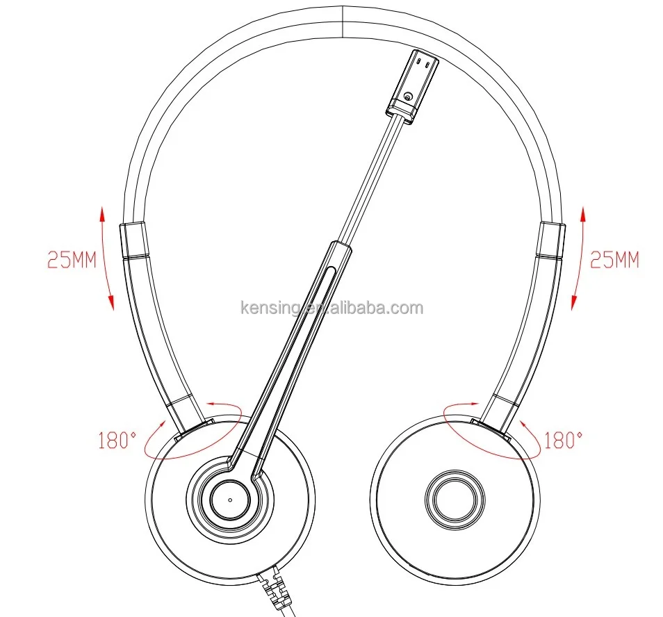 
Call center binaural headset with super noise cancelling micro and usb plug 