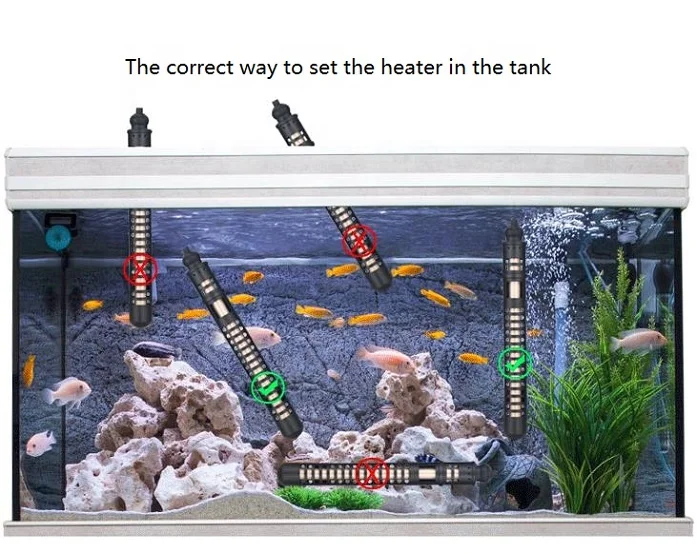 Aquarium Dual Display Submersible PTC Safe Heater Thermostat with External LED Temp. Controller for Saltwater &Freshwater