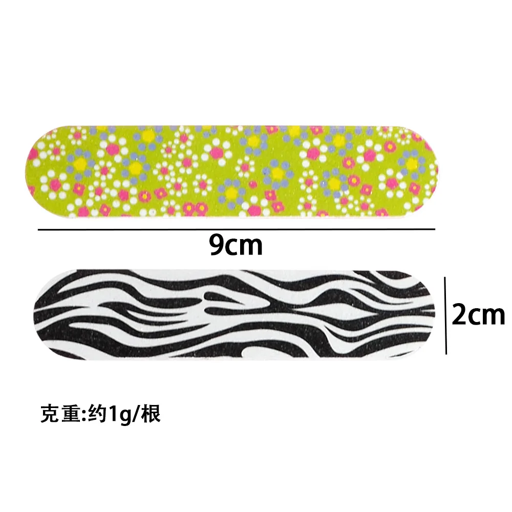 Wholesale Nail Supplies Painted Mini Nail File Portable Washable 100/180 Grit Thin Nail File