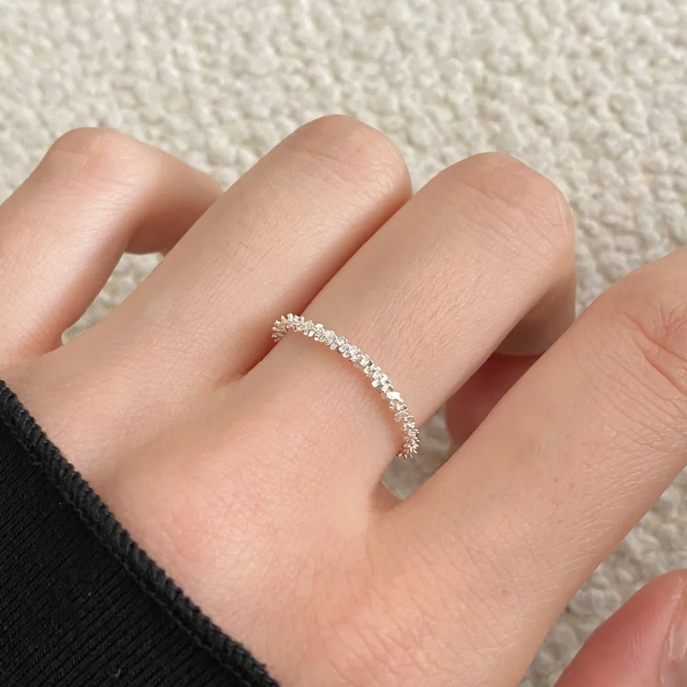Ins Style Silver Ring 925 Pure Sterling  Rings Shining Brightly Elegant Silver Band Rings For Women Gifts for Special Occasions