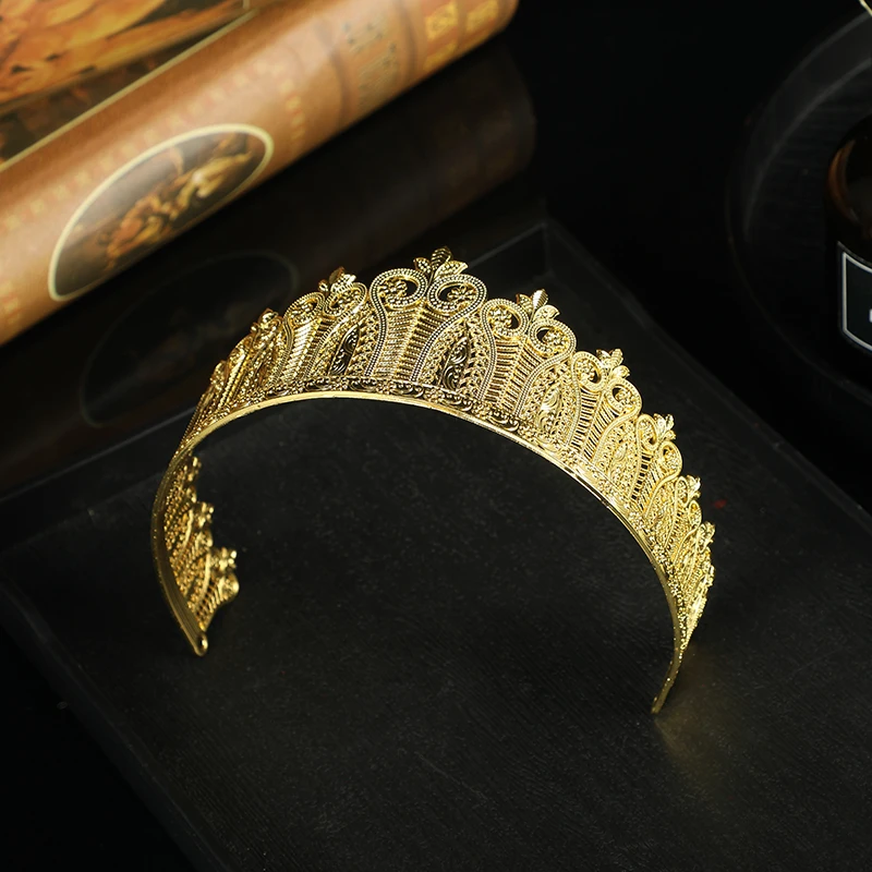 Chic Morocco Crown Women Tiaras Gold Color African Bride Hair Jewelry Forehead Sequins Headwear Bijoux
