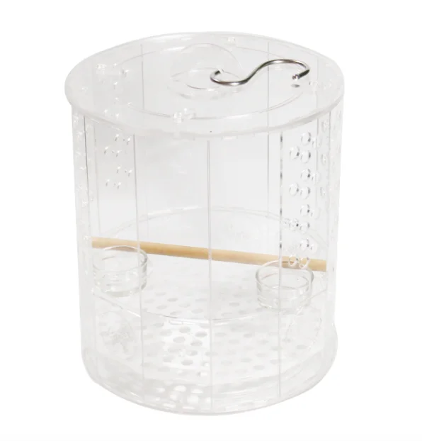 Factory selling modern design acrylic Peony Budgie thrush small parrot bird breeding portable cage