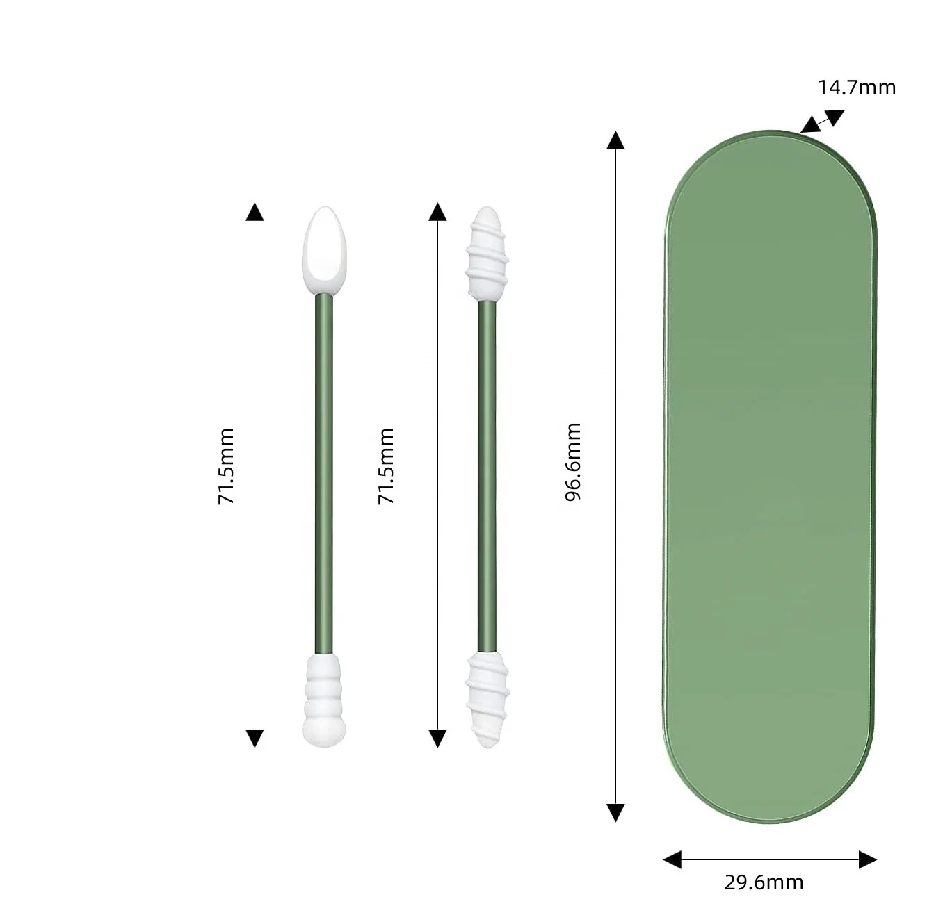 Personal Care 2PCS/Set Silicone Cotton Swabs Stick Reusable Portable Cleanable Ear Cotton Bud for Ear Cleaning Makeup