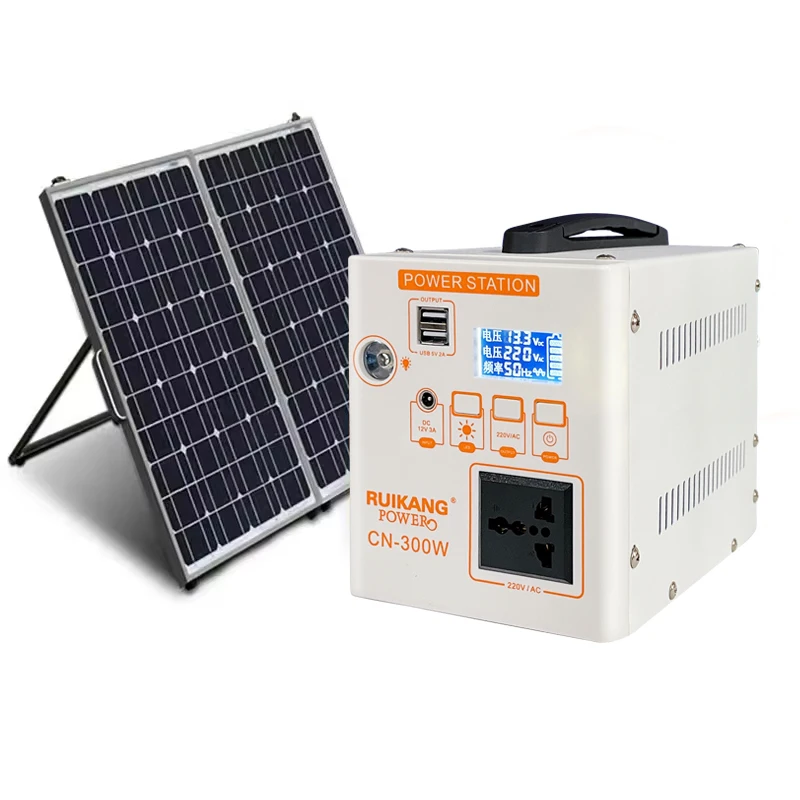 300 W 110V 220V Solar Panels Lifepo4 Battery Power Bank System Car Source Energy Storage Generator Power Station