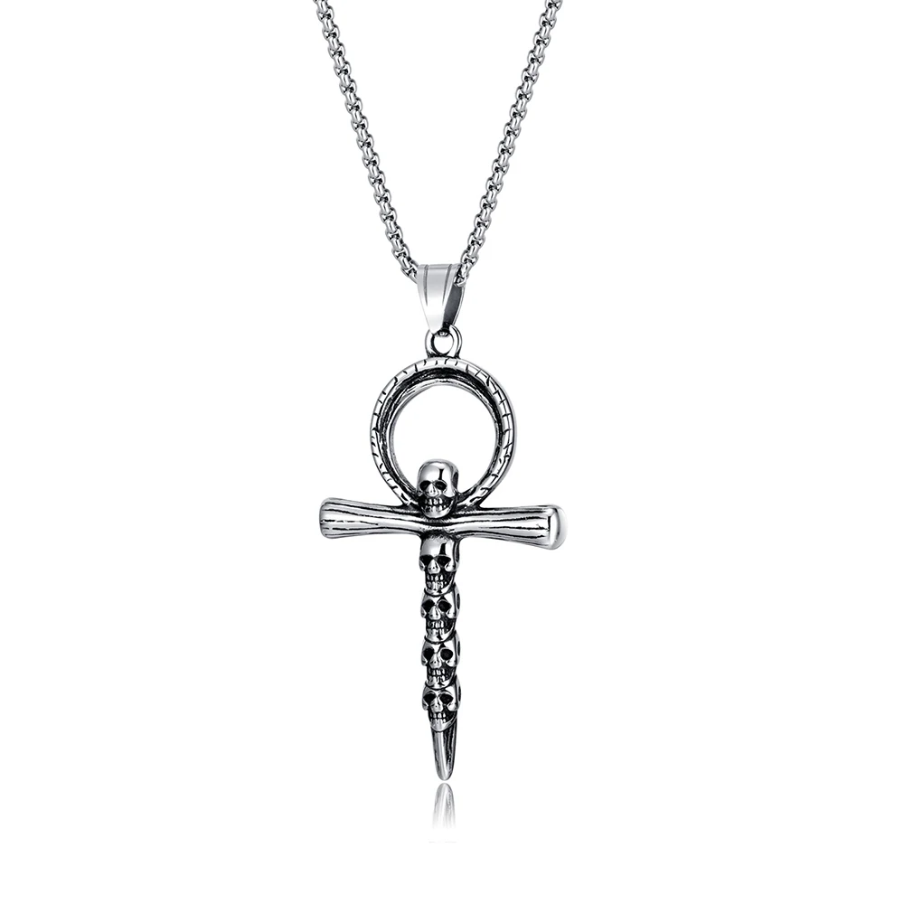 2024 New Wholesale Customized Design Cross Stainless Steel Pendant Jewelry Fashion Necklace Men