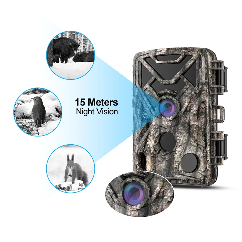 HDKing Trail Powered Thermo Digital Outdoor Battery Lithium 1080P Wildlife Hunting Video Trail Camera Hunting