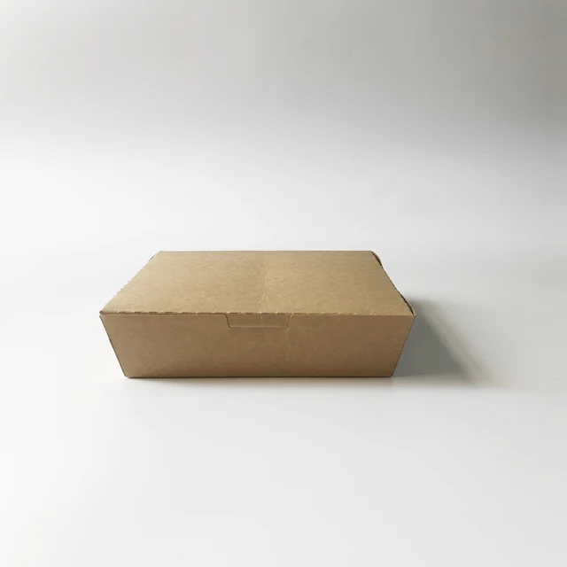 Disposable kraft paper box takeaway 3 compartments food box paper food packaging