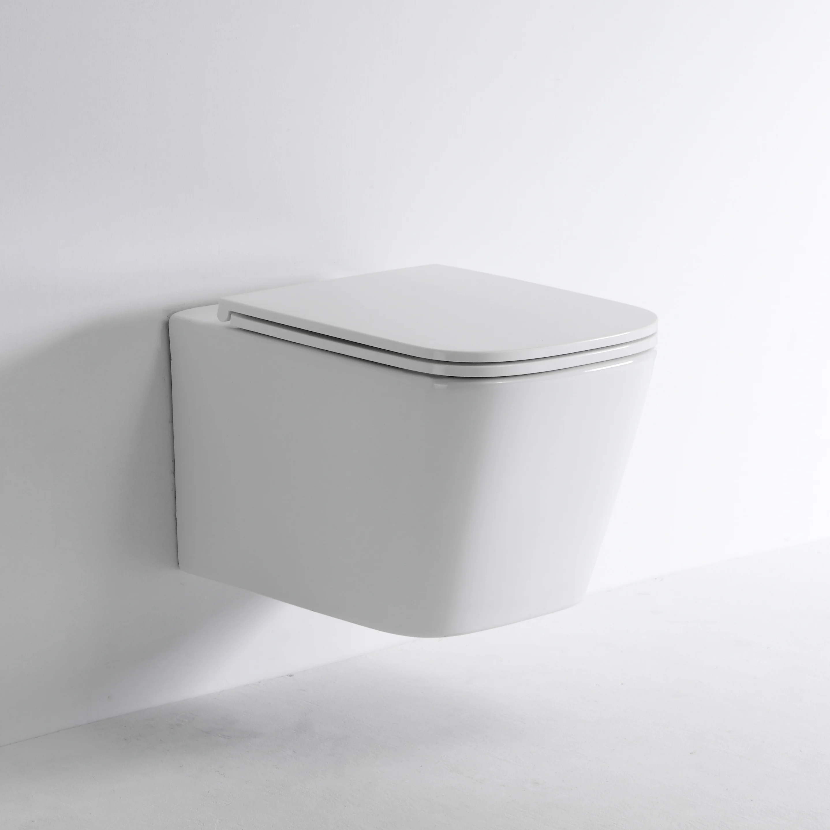 Sanitary Ware Bathroom Ceramic Washdown Hidden Flushing  One Piece  P-trap Wall Hung Toilet