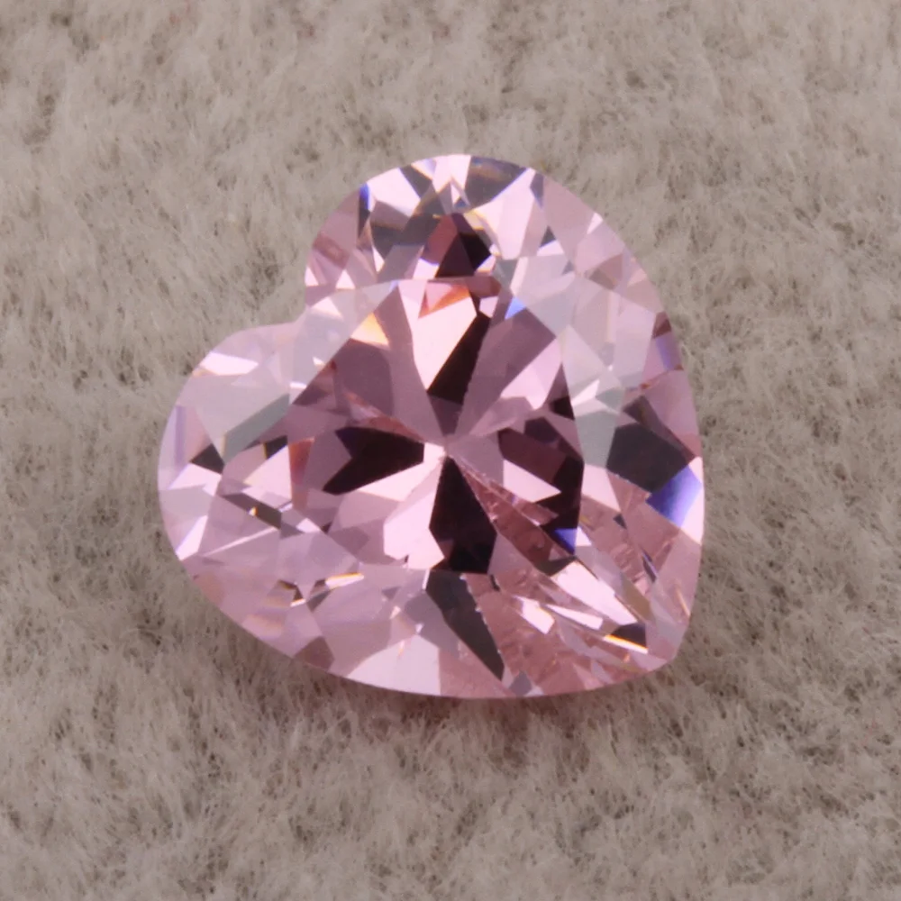 2024 Popular Pink  Cubic Zirconia Heart Shape CZ Stone for Jewelry Making