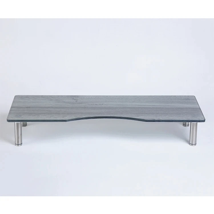 Manufachture new arrival height adjustable marbling glass monitor riser for laptop