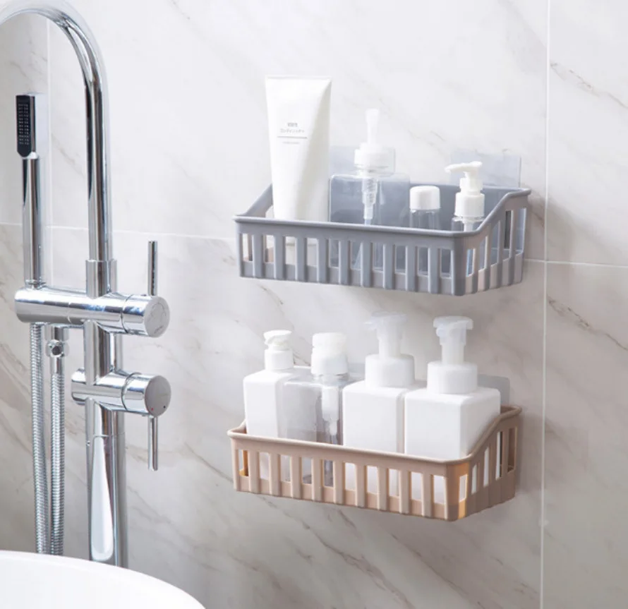 Bathroom shelf Plastic wall hangers Bathroom storage rack Toiletries rack