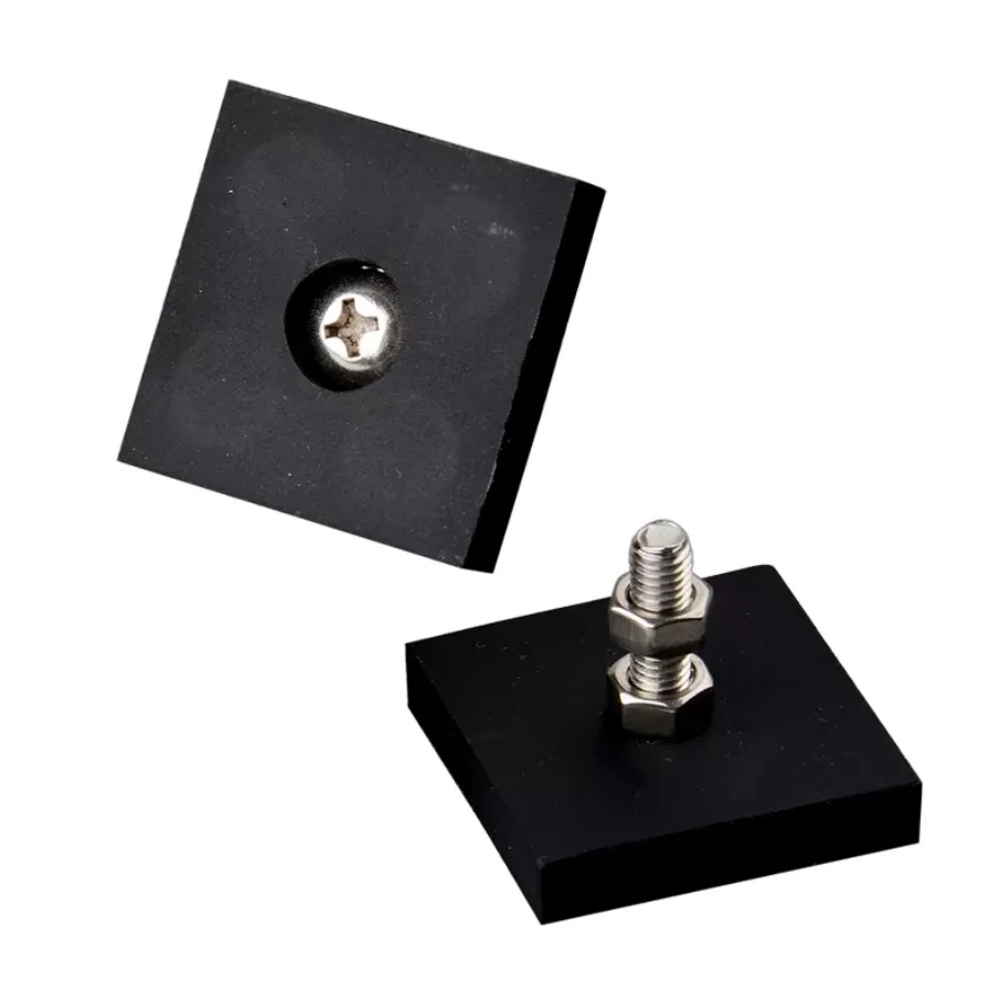 Anti-Scratch Rubber Mounting Magnets Bolt 32mm Black Coated Neodymium Magnet N52 M5 Hole