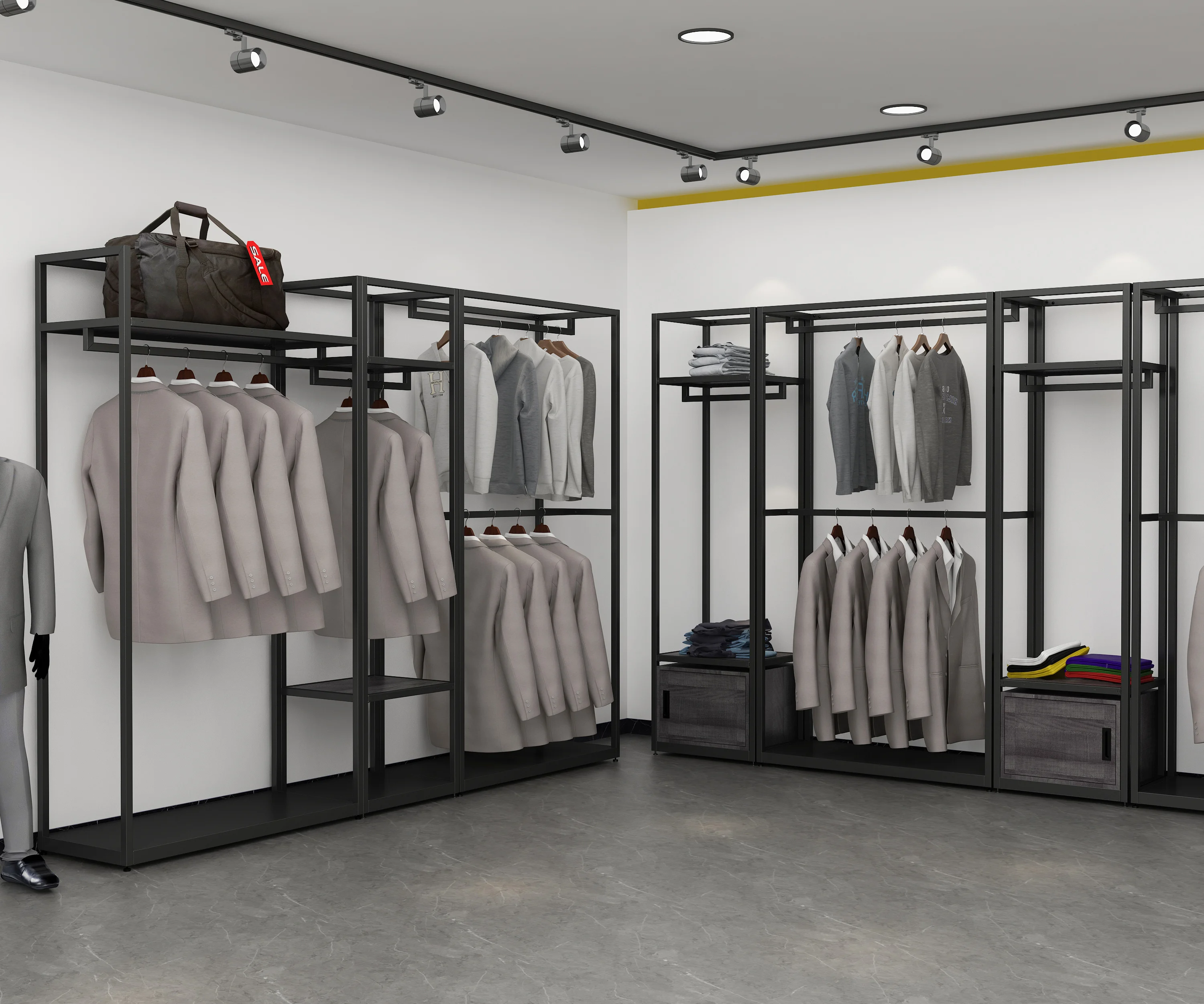 Trendy Fashion Retail Boutique Shop Furniture Custom Clothes Display Racks for Clothing Store Design
