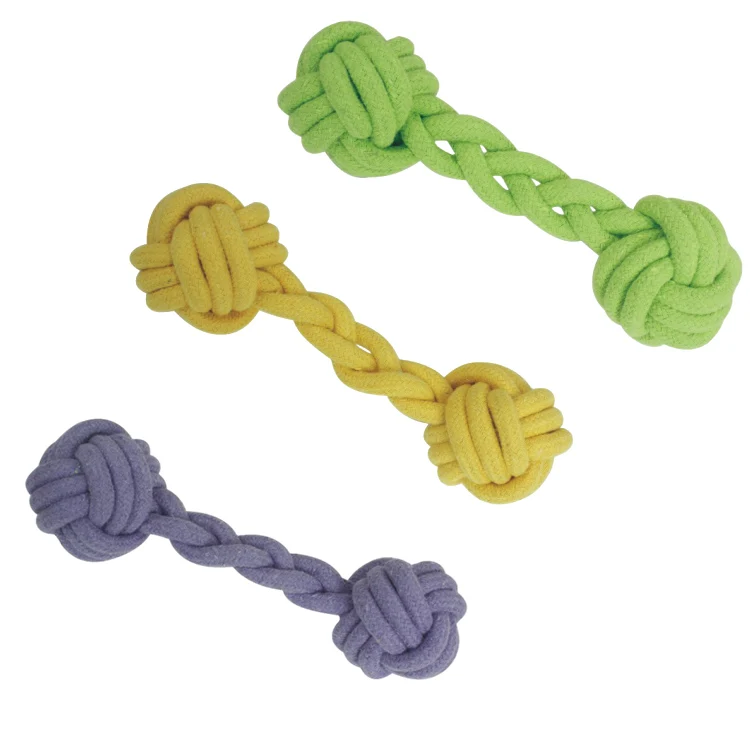 
2020 Eco-Friendly Training Teeth Cleaning Strong Interactive Chew Pet Cat Dog Rope Ball Toy 