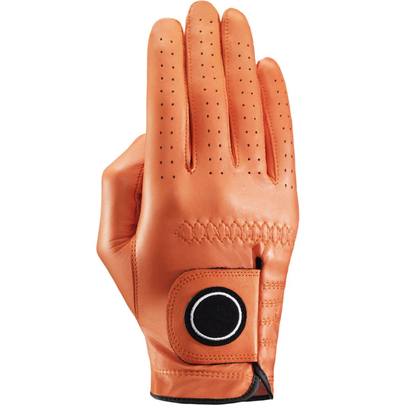 Orange Soft Full Color Indonesia Cabretta Leather Golf Glove for men right hand Flexible Durable