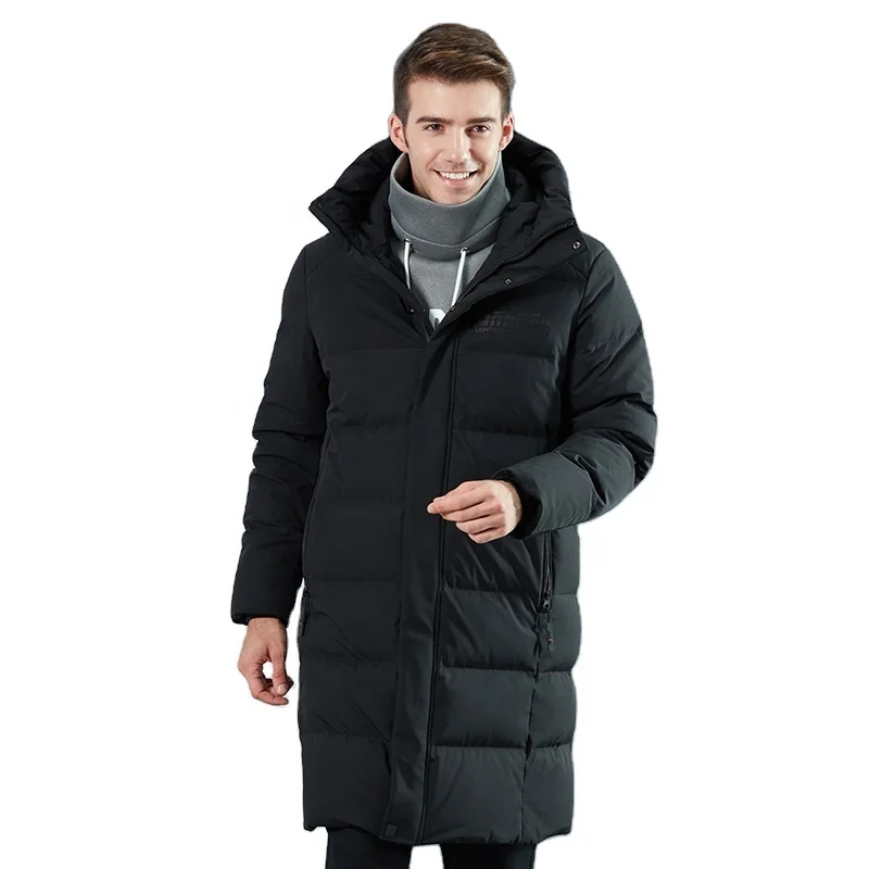 black winter down jacket for man grey  hooded winter wear blue long down jacket hombre
