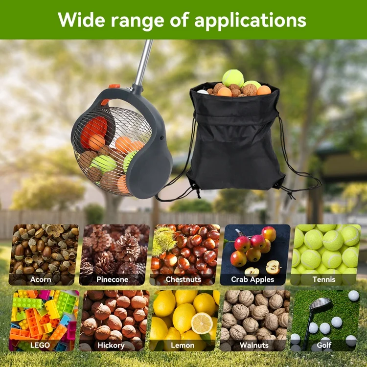 Garden Weasel Nut Gatherer  Pick Up Walnuts Small Apples  Citrus Fruits Tennis Balls Nut Collector with Cage Spreader