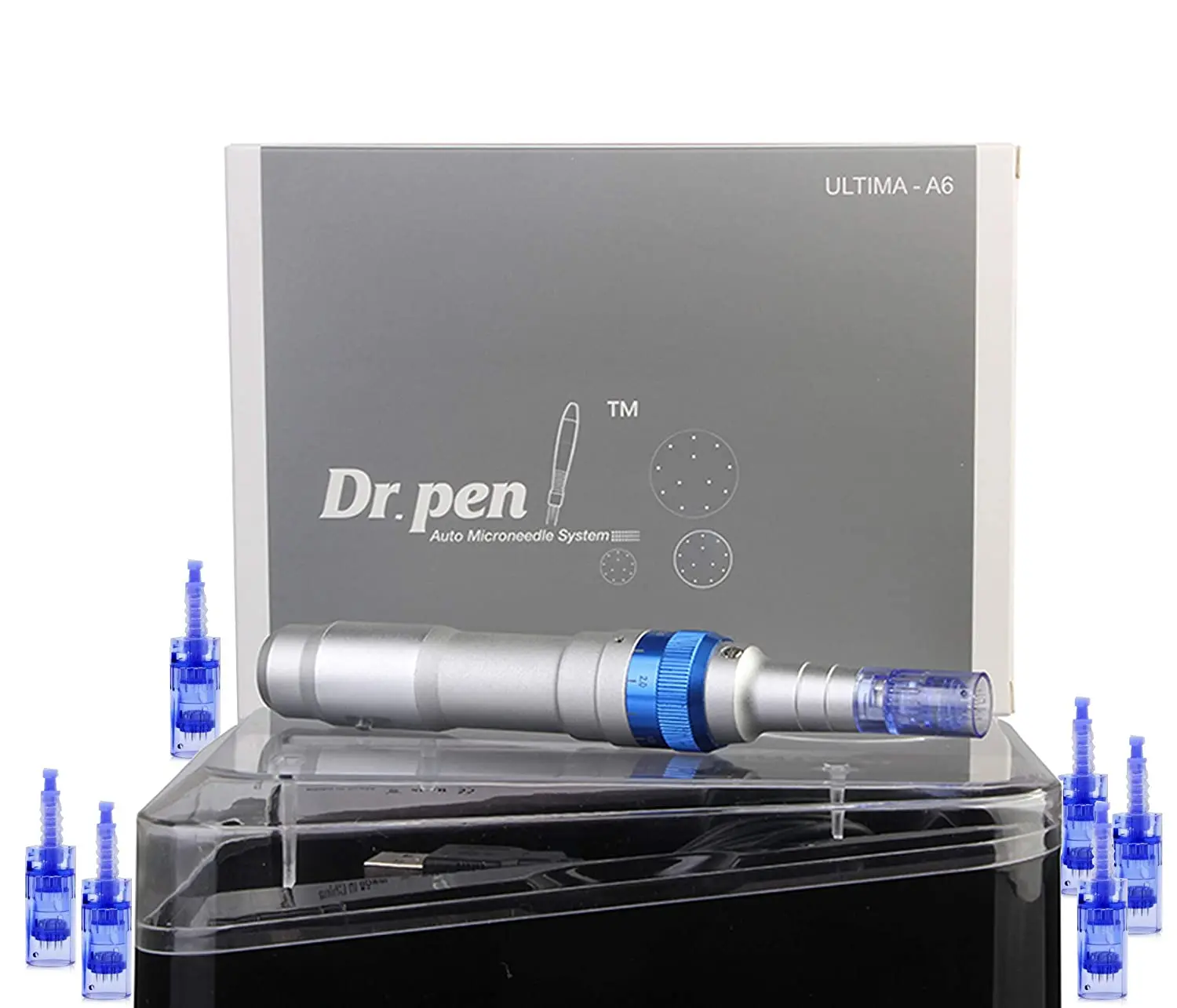 Derma Pen cartridge A6 Tattoo Needles Disposable Blue dermapen professional microneedling derma pen