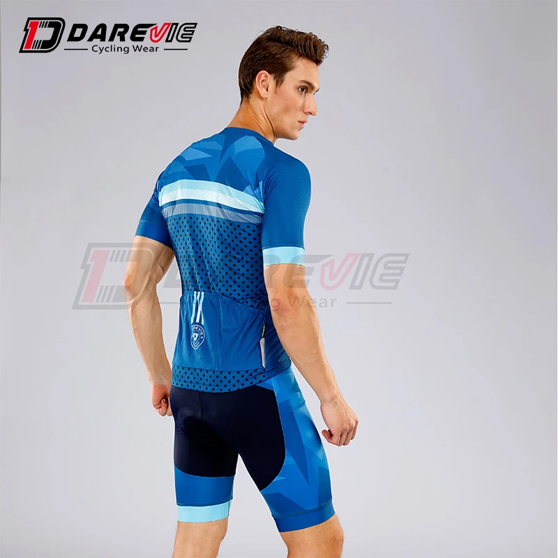 Darevie Wholesale Cycling Jersey Men Tops Biking Shirts Short Sleeve Bike Clothing Full Zipper Bicycle Suit