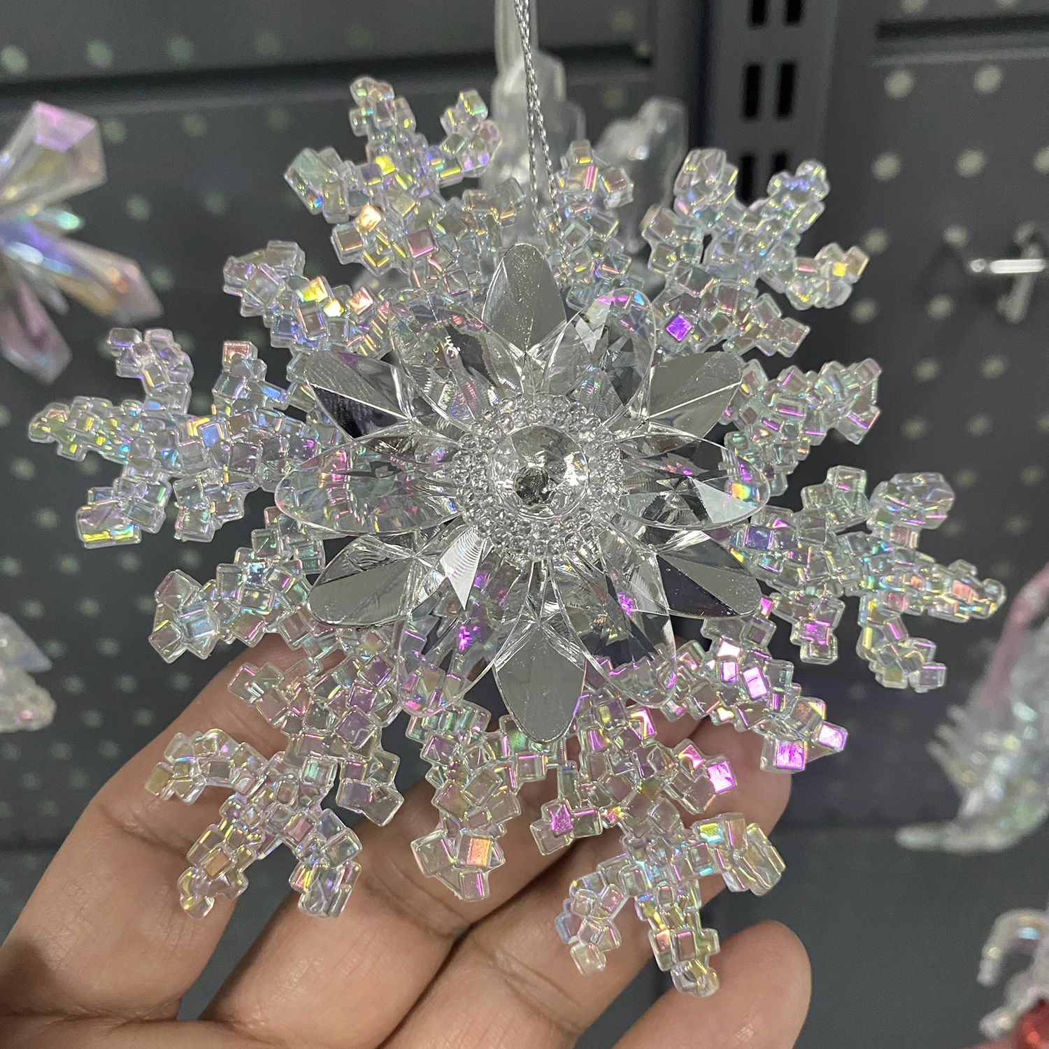 Clear acrylic Christmas decoration ball star snow & other not supplies-old hanging tree yard Christmas ornament