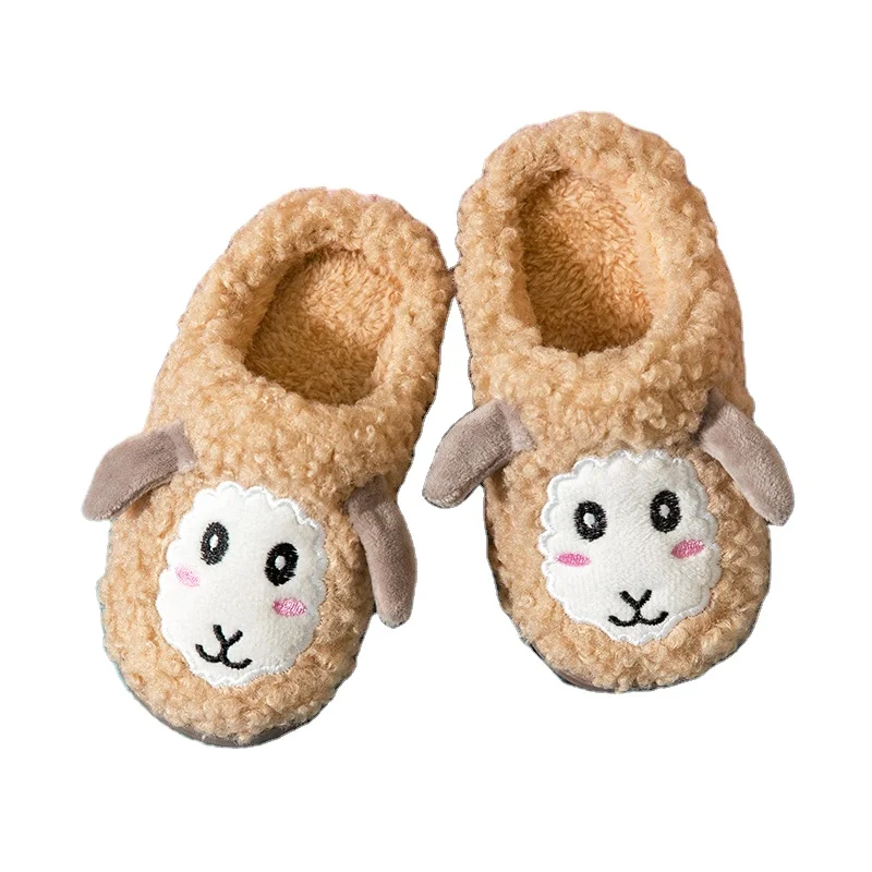 Wholesale Price Baby Sandalia Plush Upper PVC Sole Baby Fur Slides Children Cartoon Slipper Sandals Kids Slippers
