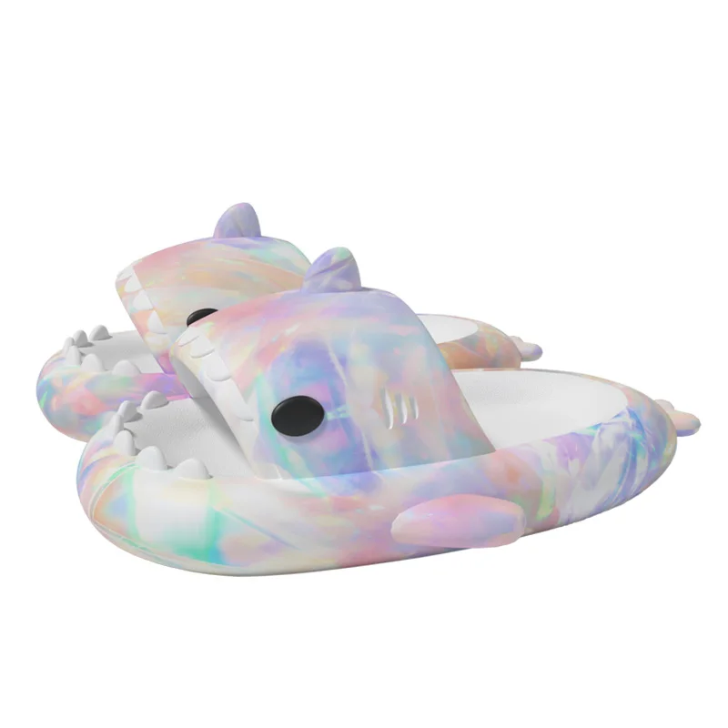 Summer Love Shark Slippers Family Non-slip Cartoon Thick Soft Sole Couple Slippers For Women Outdoor Home Beach Shark Slippers