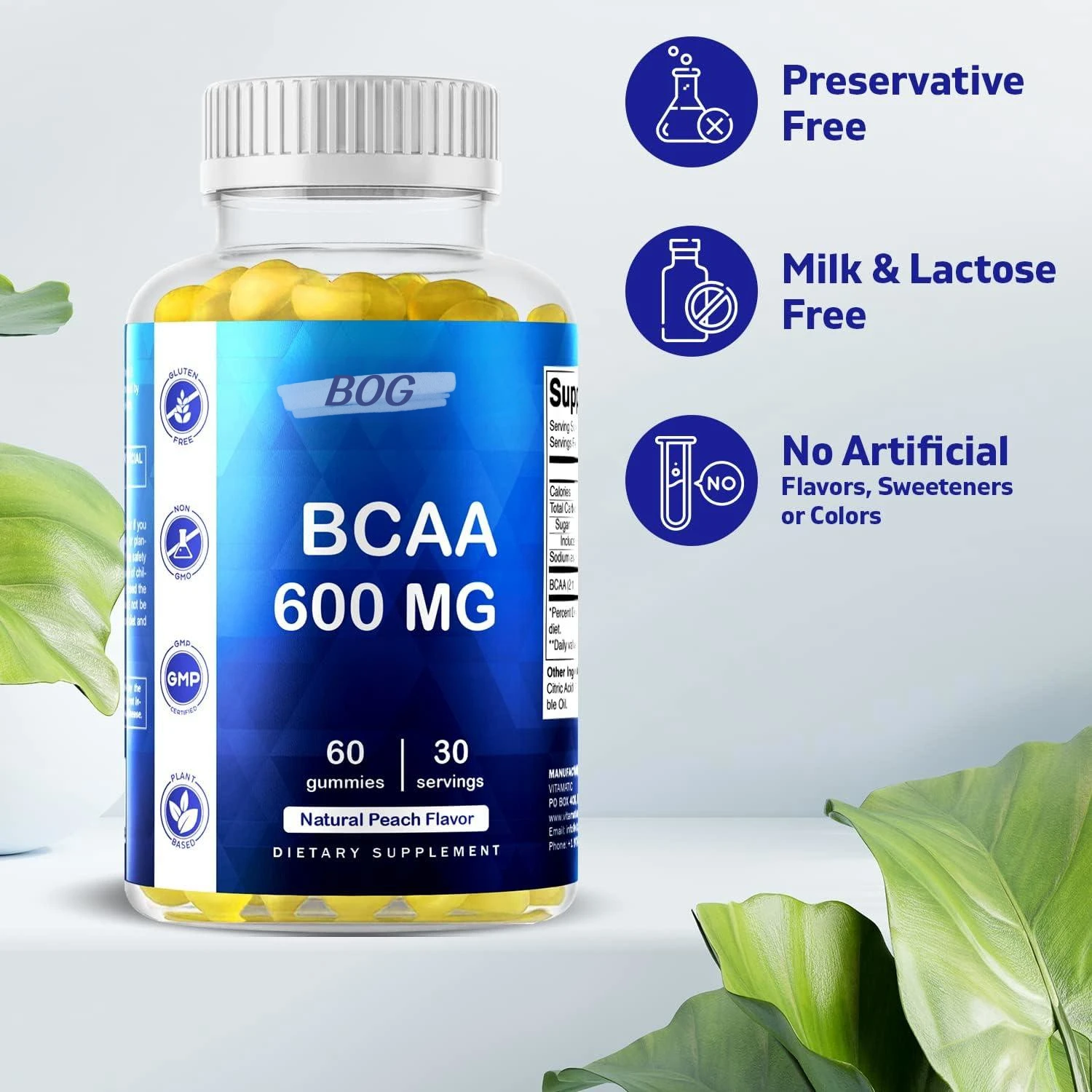 OEM/ODM BCAA  Capsules (250 Serv), 2:1:1 Branched Chain Amino Acids (500mg of L-Leucine