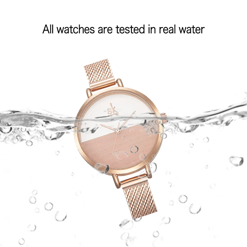 SHENGKE Women Sport Watch K0035L OEM Support Waterproof Watches Half Wooden Analog Dial Wristwatch Luxury Casual Female Watches