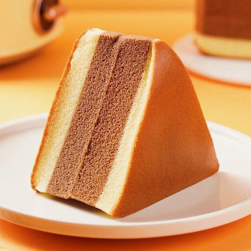 90g breakfast meal replacement triangle malted cocoa flavored chocolate cake toast bread Nagasaki cake triangle cake