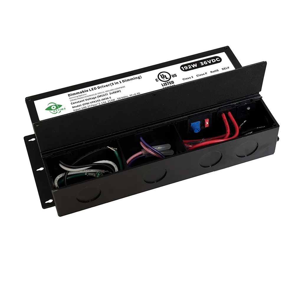 OTM-VPA192-JM36-E UL cUL Triac Dimmable Driver 0-10v 1-10v LED Lighting Driver 192W 24V 36V 48V LED Driver