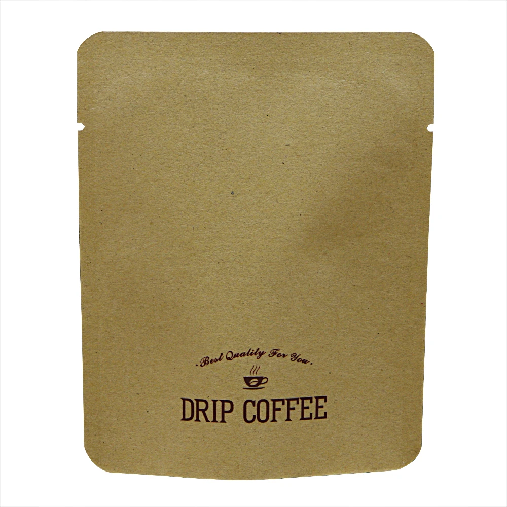 Wholesale flat bottom coffee drip packaging bags pouch coffee tea bags with valve and zipper