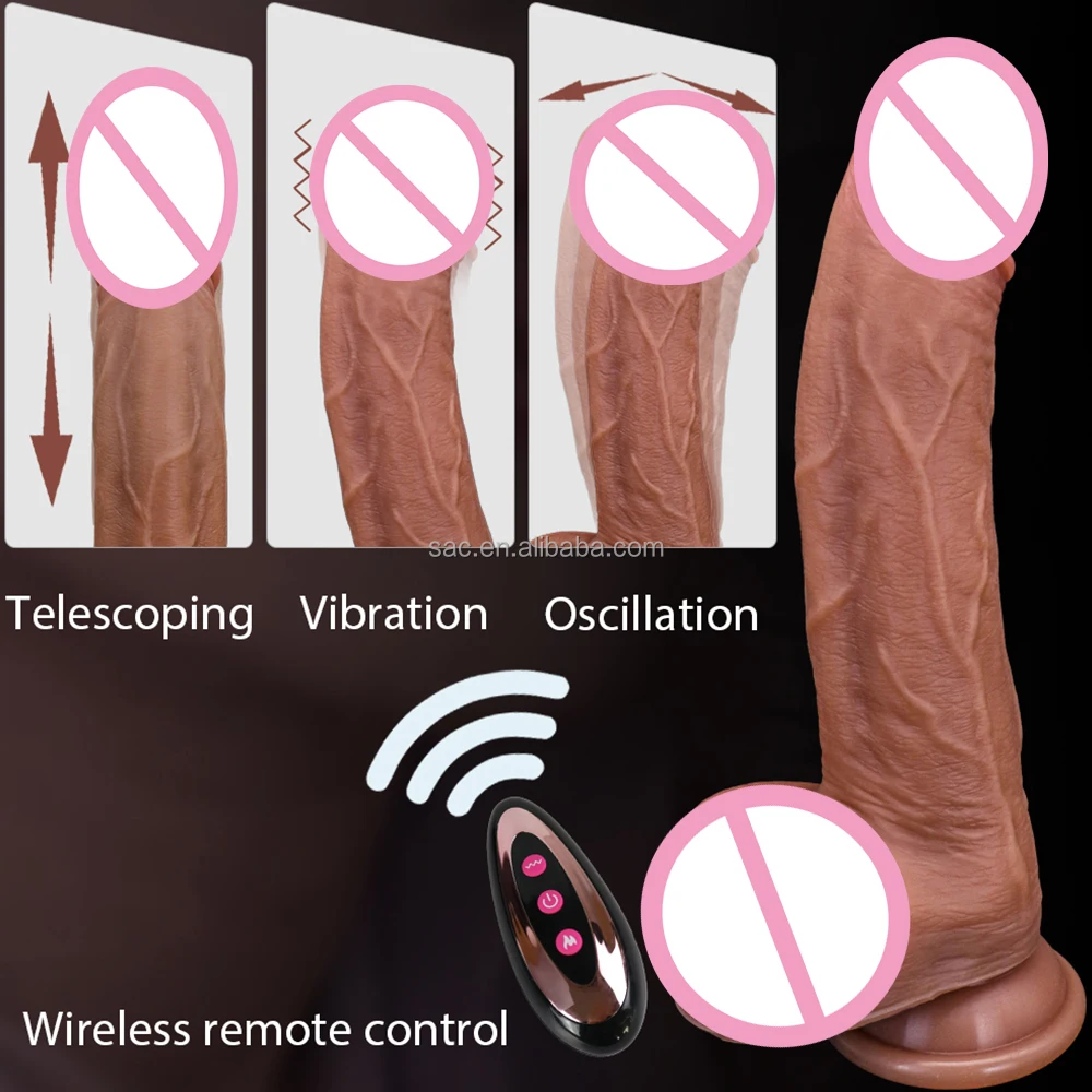 SacKnove Wholesale Long Distance Phone Wireless Remote Control Sex Toy Telescopic Realistic Automatic Thrusting Dildo With App
