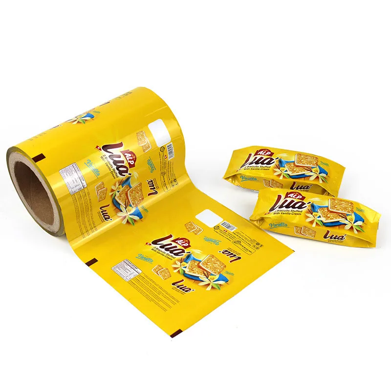 2024 New Design  Roll Film Gravure Printing Mylar Sachets Industrial Milk Biscuit Bread Cookie Packing Food Grade