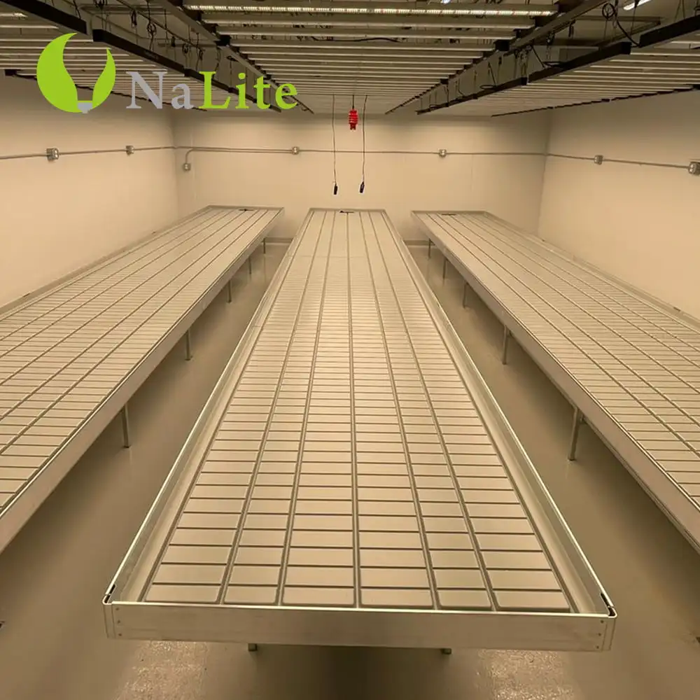 Hydroponics System 4x4 Flood Table Rolling Bench For Greenhouse Indoor Growing Room