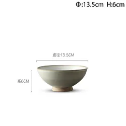 Скандинавская керамическая посуда в стиле ретро, глубокая тарелка из пеньковой веревки, керамическая большая тарелка для супа, Салатница