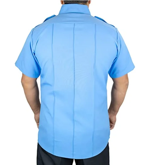Short Long Sleeve Shirt Security Guard Uniform Custom Summer Blue Black Uniform Shirts with Epaulettes Uniform Shirt Class a
