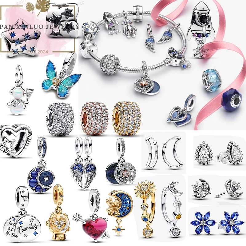 High Quality 2023 New silver Christmas Charm Rocket Butterfly For iPandorars Original Bracelet Charm Thailand Factory Wholesale