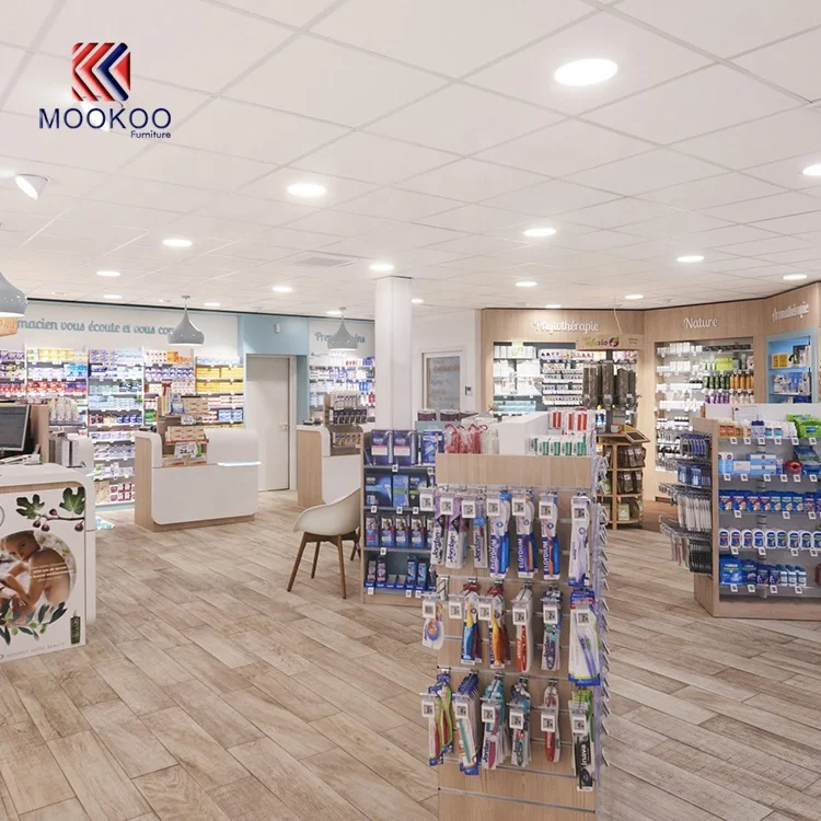 Modern Style Factory Direct Sale High End Pharmacy Shop Display Furniture Medicine Storage