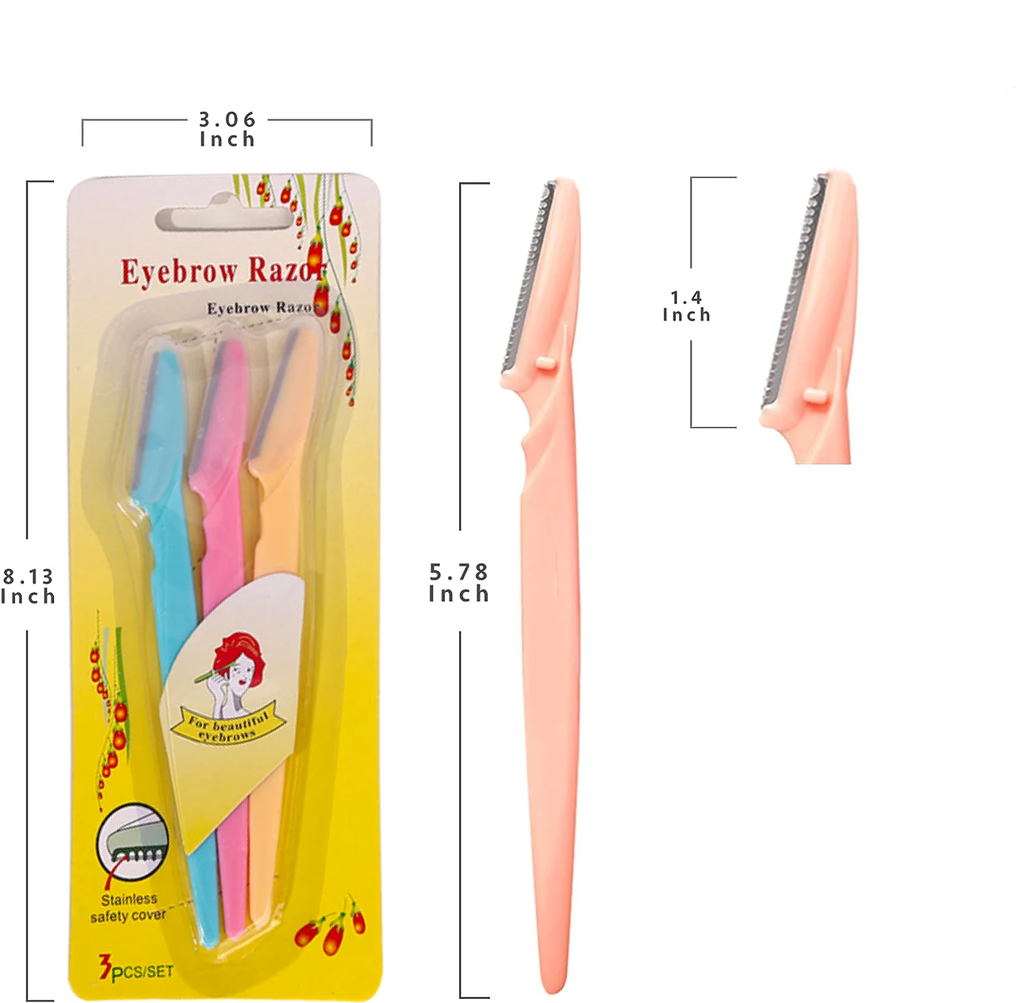 6pcs OEM Cheap Eyebrow Razor Women Makeup Tools Eyebrow Razor Trimmer Stainless Steel Blade Eyebrow Trimmer Set