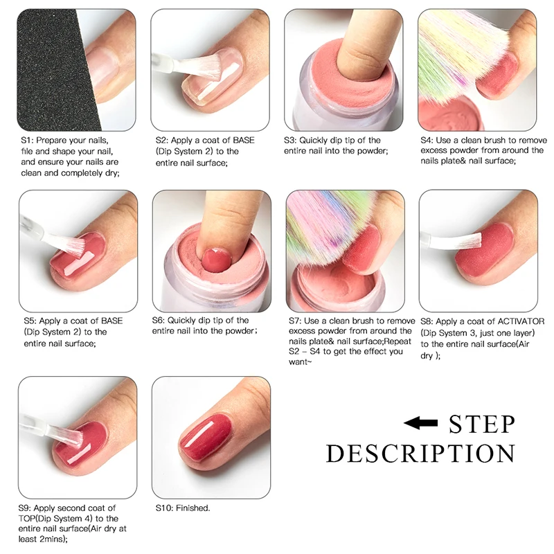 Acrylic Dipping Nail Nails And Custom Black System Logo Clear Bulk Oem Base Activator Dip Powder